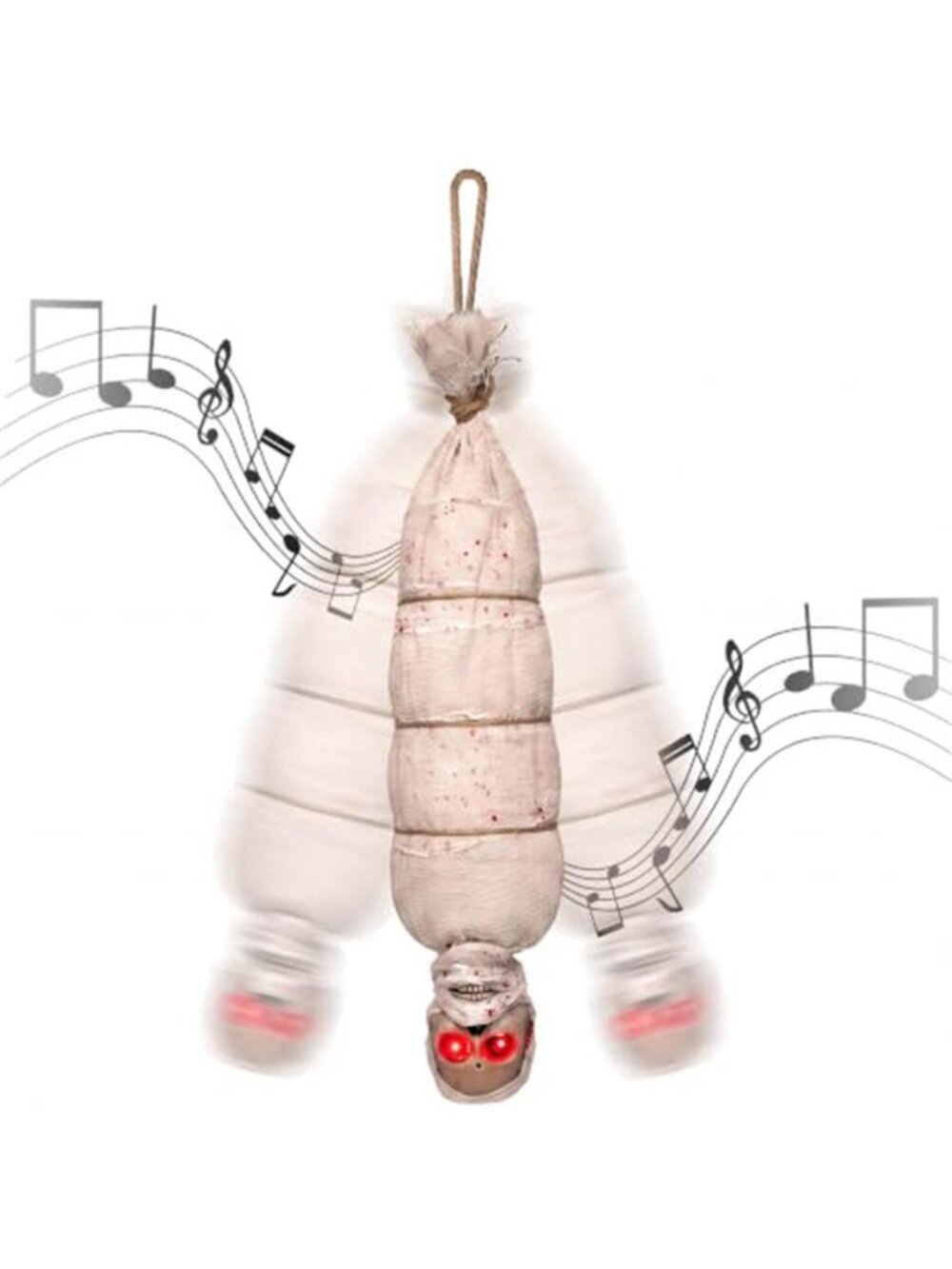35" Halloween Animated Hanging Cocoon Corpse Decoration, Dead Body Prop